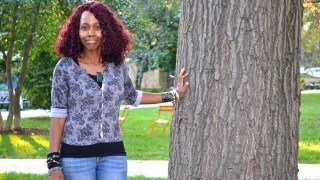 Desarae Jeter in Clark Park in West Philadelphia