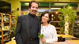 Tim and Leslie Arnold after the April 2013 potluck at Arnold's Way