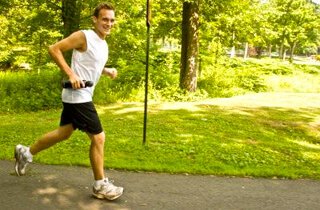 Andrew Perlot runs outside