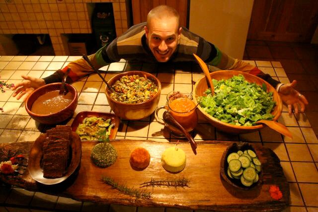 Chris Kendall's raw food dinner spread