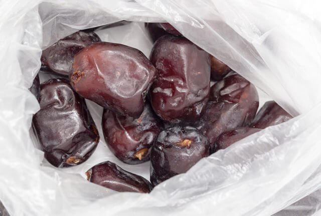 Dates stored in a clear bag