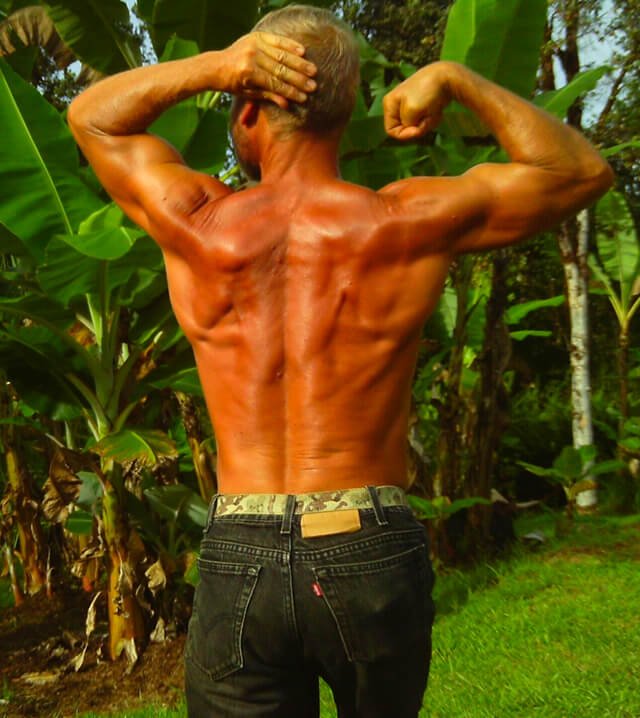 Charlie Abel posing from a rear view