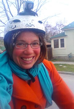 Victoria Everett rides a bicycle in Boise, Idaho