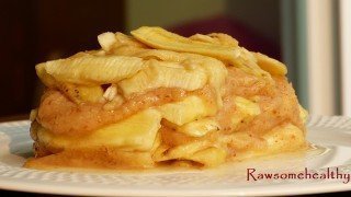 Recipe for Banana Pie with Apple and Date Sauce from Paul and Yulia Tarbath