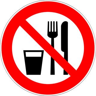 Sign banning eating and drinking