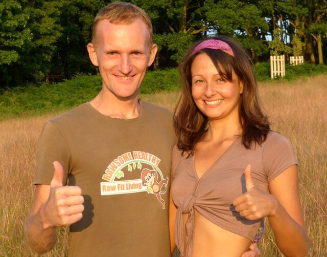 Paul and Yulia Tarbath pose with thumbs up