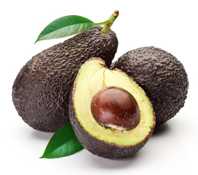 A halved avocado