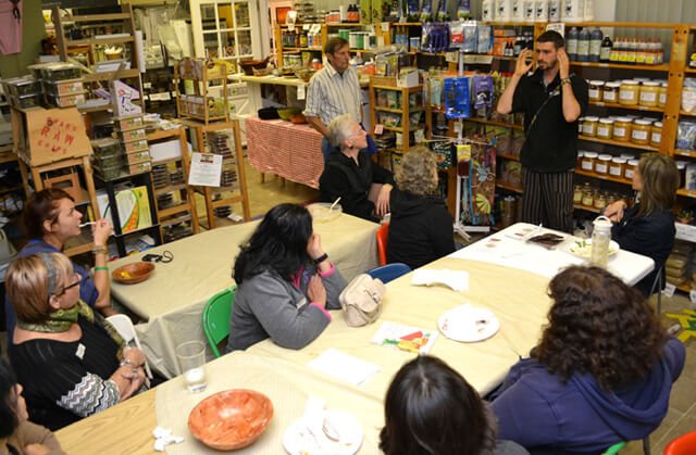 Joshua Duncan delivers a presentation at the October 2012 Arnold's Way potluck