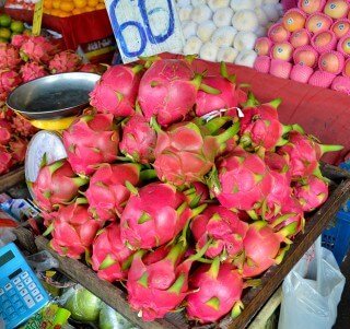 Dragon fruit at Muang Mai Market in Chiang Mai, Thailand