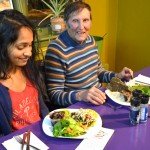 Silpa Reddy and Arnold Kauffman at Raw Can Roll Café