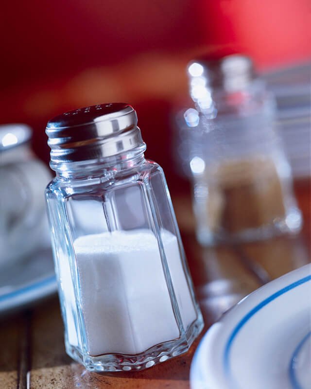 Salt in a glass shaker