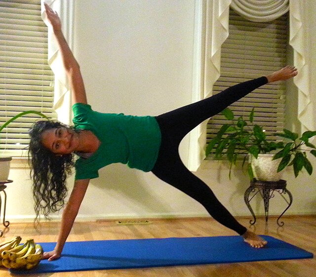 Silpa Reddy holds a pilates pose