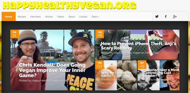 HappyHealthyVegan.org screenshot