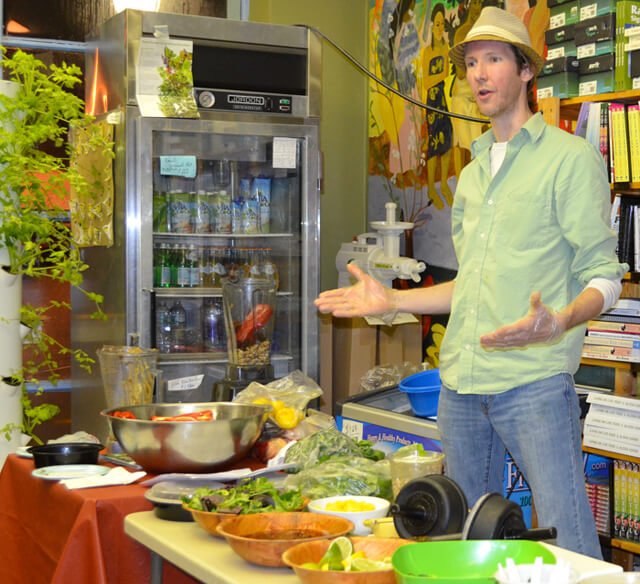 Brian Rossiter speaks at a recipe class at Arnold's Way on February 27, 2013