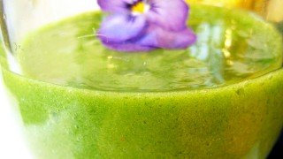 Recipe for Green Banana Smoothie with Fresh Basil and Thyme by Louise Koch
