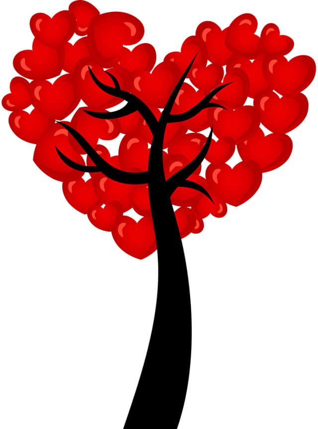 Heart-shaped tree