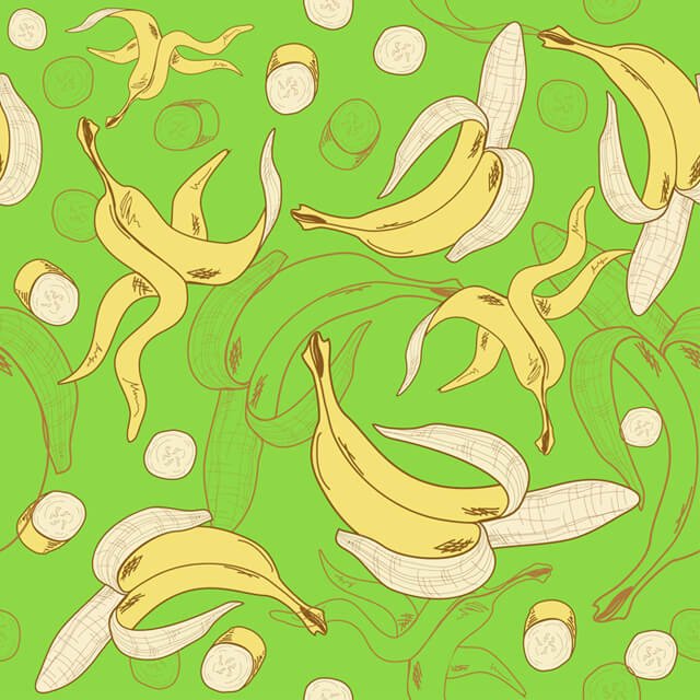 Illustration of bananas and peels
