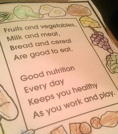 Fruits and vegetables poem by The Educations Center