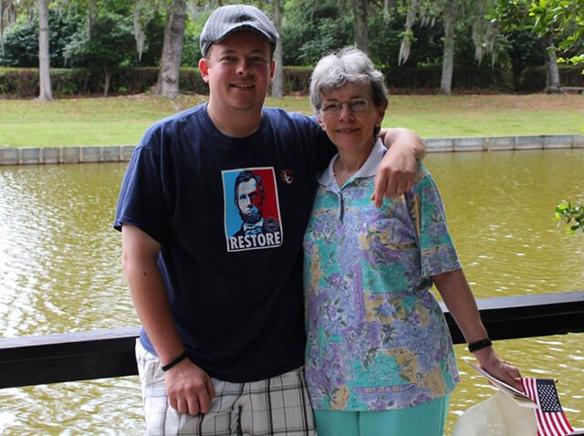 Dan McGrogan with his mother, Pauline
