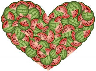Heart-shaped watermelon