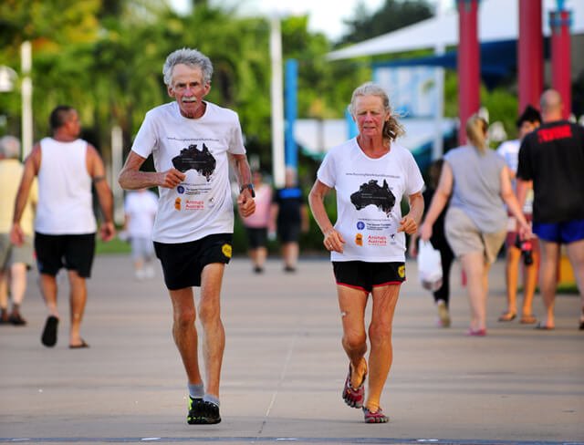 Janette Murray-Wakelin and Alan Murray run in Australia in 2013