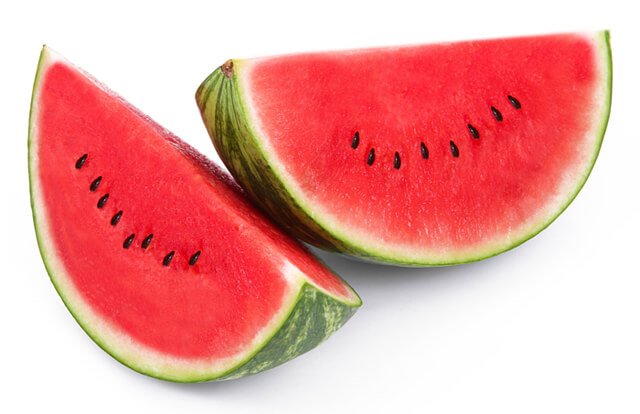 Large slices of watermelon