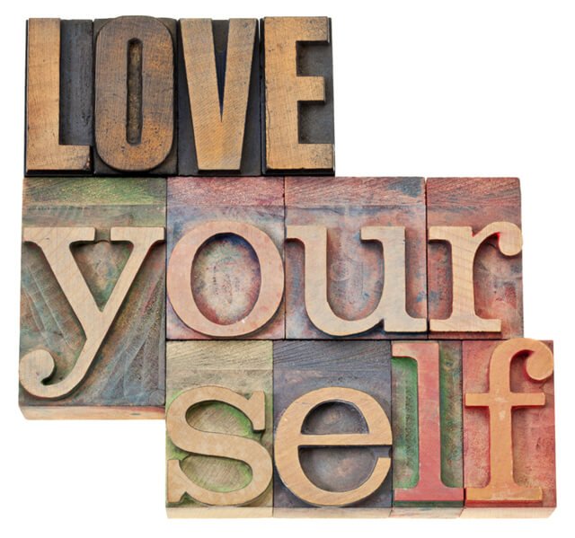 The words "Love yourself" in block letters