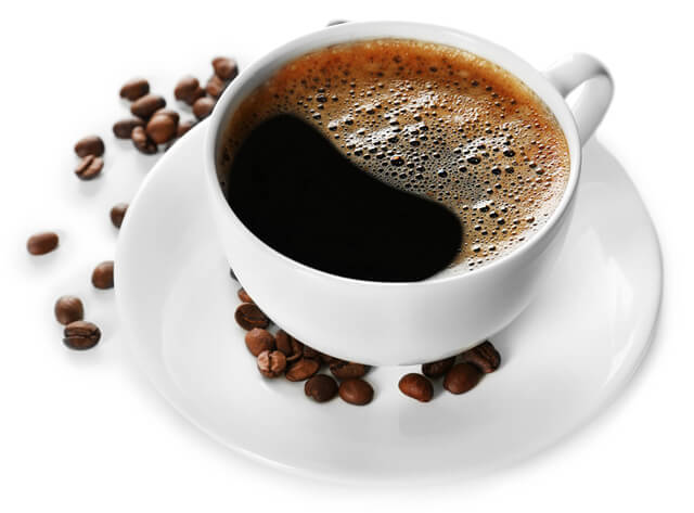 Cup of coffee against a white background