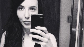 Jenny Lapan in a black-and-white self-photograph