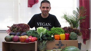 John Fallucca is photographed after going produce shopping