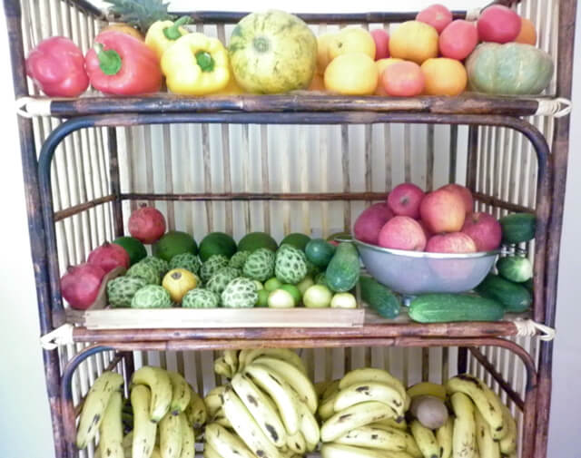 Anjali and Manikya Sanghi's shelving rack for food