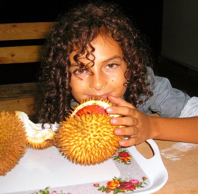 Cappi Osborne eats red durian at night