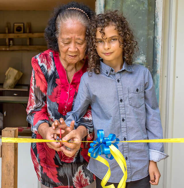 Cappi Osborne at Eco Ponies Gardens' ribbon-cutting ceremony