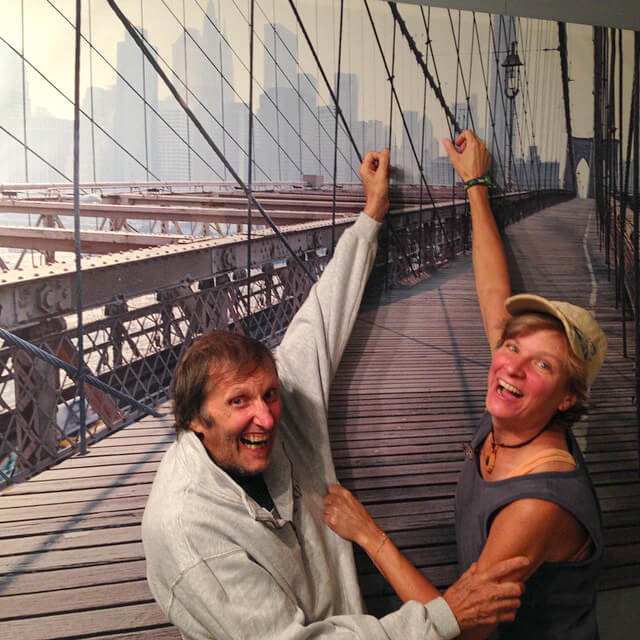 Itsy Sweeney goofs off with Arnold Kauffman