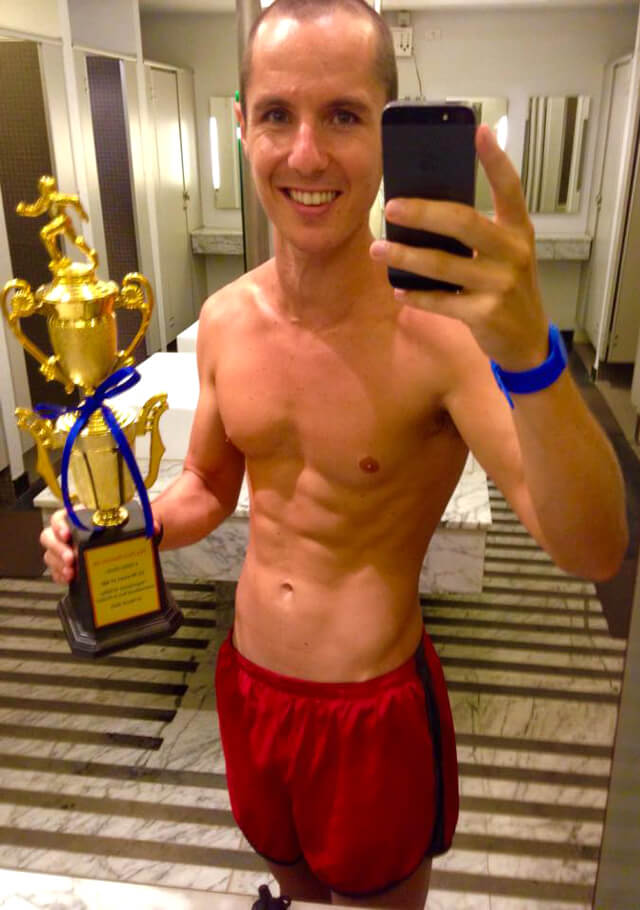 Ted Carr holds a second-place trophy