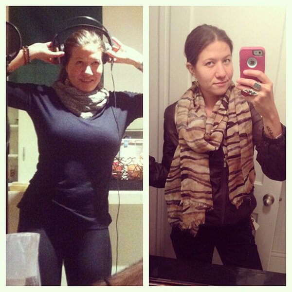 Apryl Electra Storms is photographed before and after adopting a low-fat raw food diet