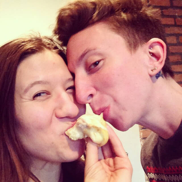 Apryl Electra Storms and her wife eat durian