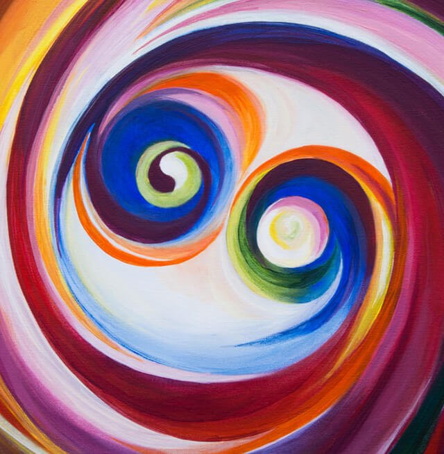 Vibrational energy depicted in a painting