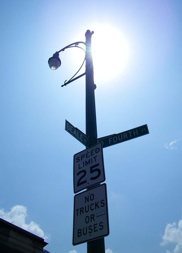 A street sign at Beale and Fourth streets in Memphis, Tennessee