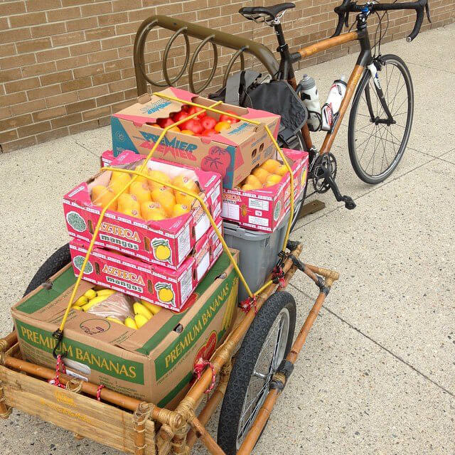 A produce haul on Jon Kozak's bike