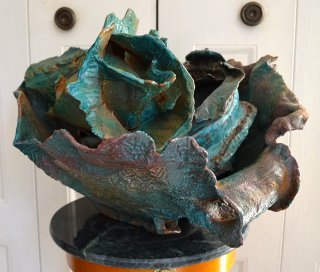 Green sea sculpture by Betty Korba