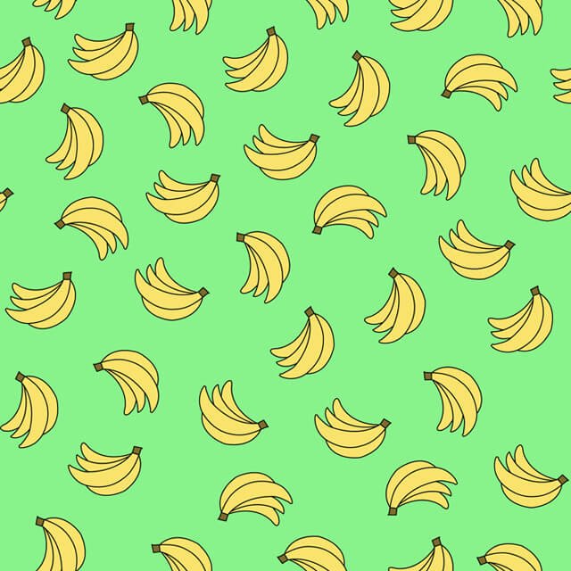 Illustration of bananas raining down on a green background