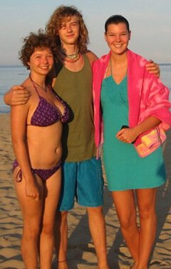 Katy Craine with family before going low-fat raw vegan