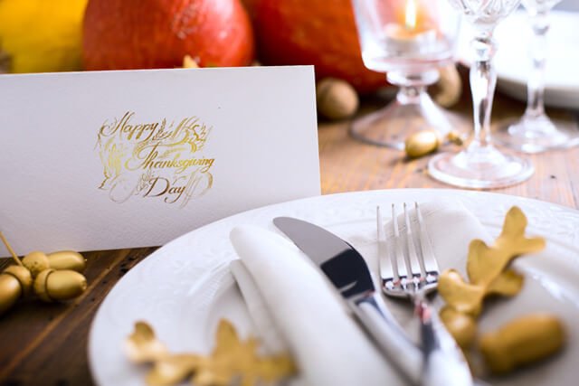 Table setting for Thanksgiving