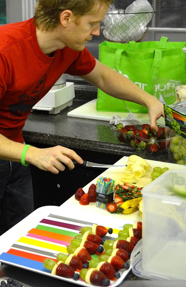 Timothy Radley, aka "DJ Shamrock," prepares Santa treats