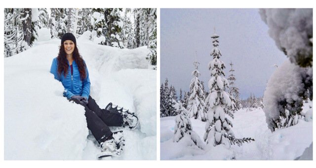 Tarah Millen smiles in a snowy winter composite photo