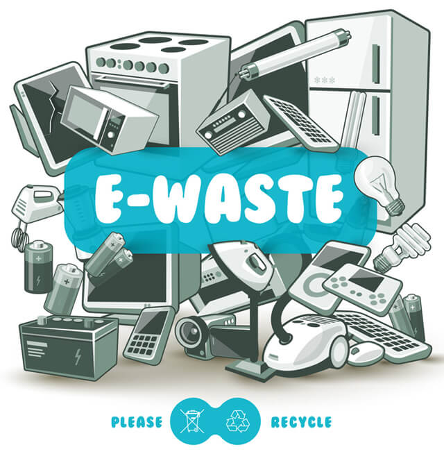 Illustration of e-waste recycling