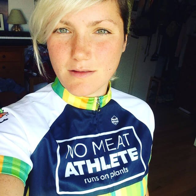 Anastasia Voss wears a No-Meat Athlete T-shirt