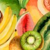 Watercolor illustration of fruits