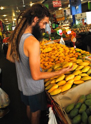 Mikkel Gisle Johnsen shops for mangos in Cairns